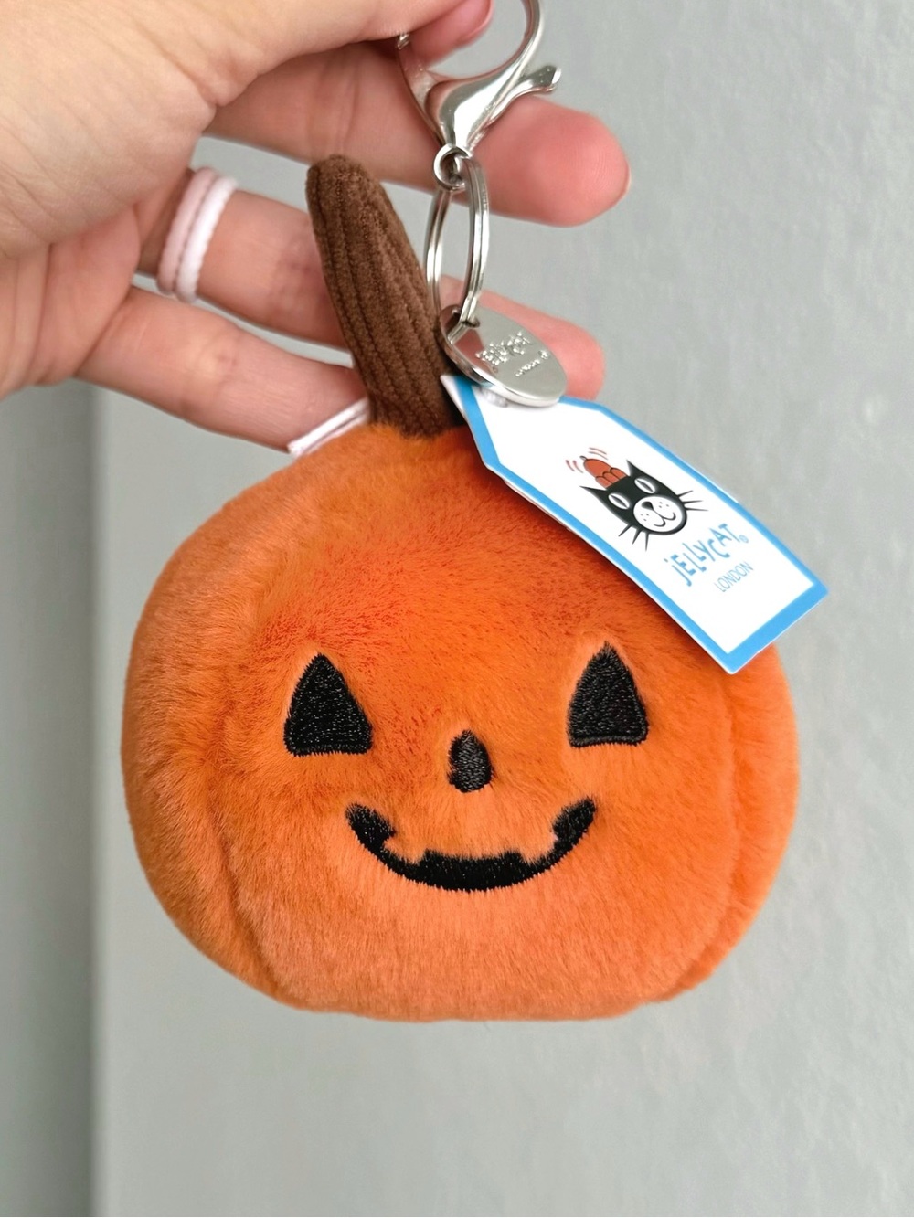 AUTHENTIC Jellycat OOKY JACK O LANTERN Halloween Pumpkin Fall Keychain Bag charm